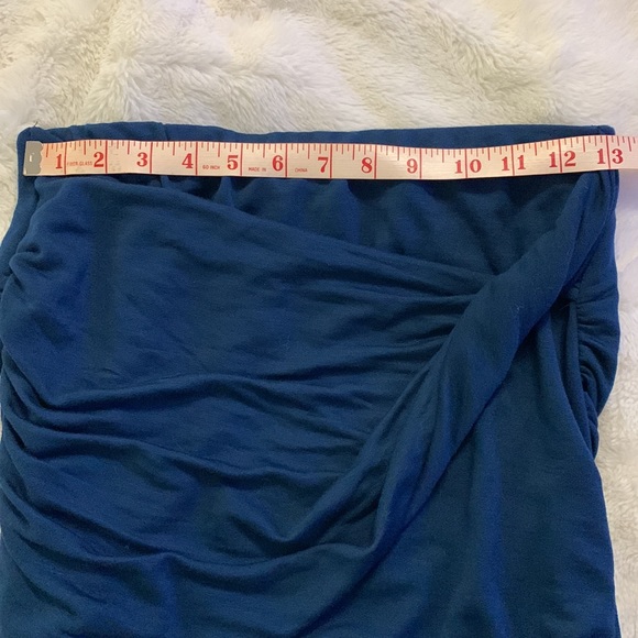 Free People Twist Mini Skirt | Blue | Ruched | Twist Front | SZ Small Petite - Picture 10 of 11